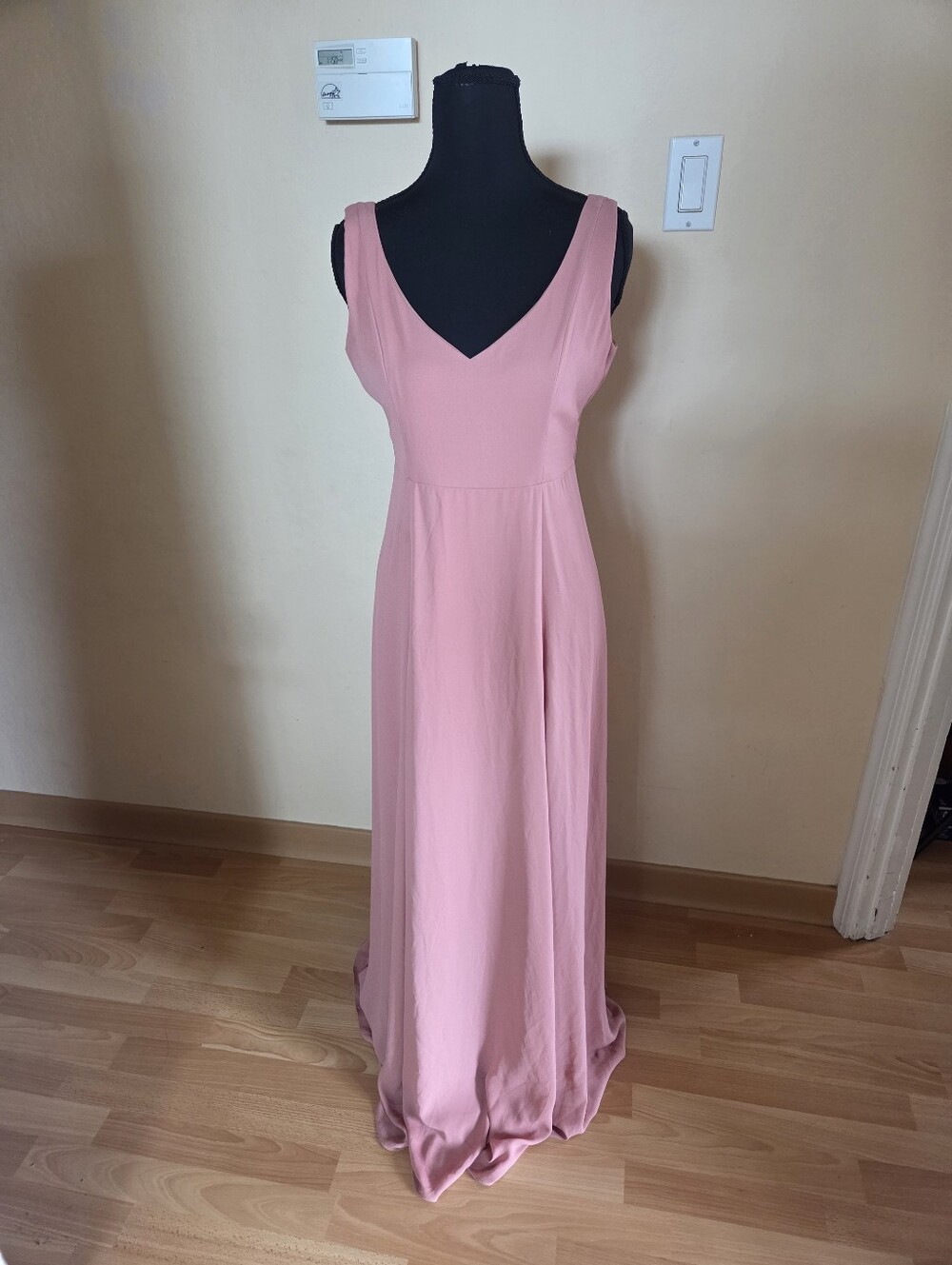 Show Me Your MuMu Blush Pink V-Neck Maxi Dress Small Bridesmaid Wedding Event